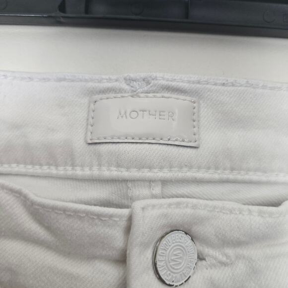 MOTHER The Insider Crop Step Fray Size 26 Fairest of Them All White Denim Jeans - Picture 8 of 12